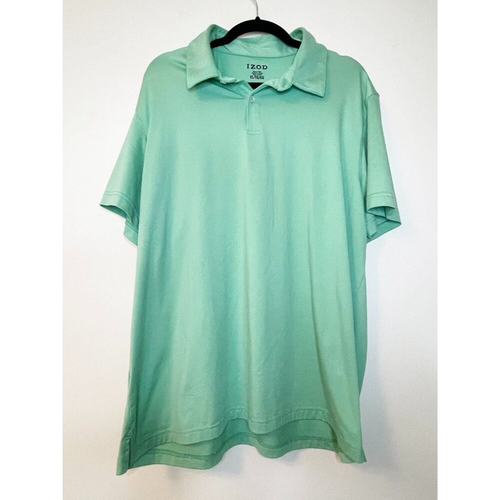 IZOD Advantage Performance Polo Shirt Mint Green XL Stretch Golf Casual